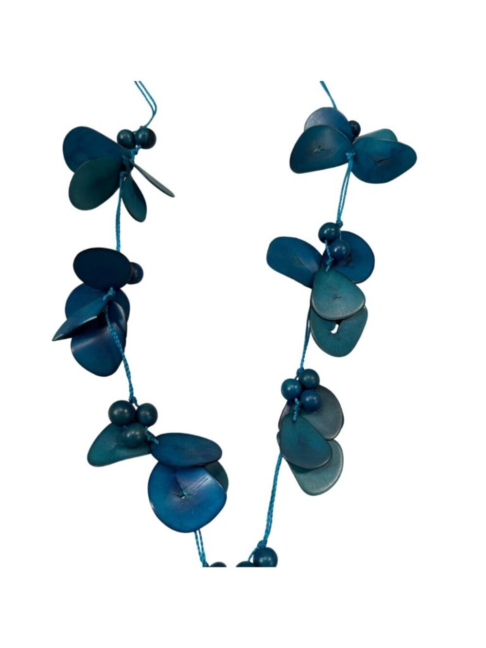 Tagua Colorful Nut Necklace Adjustable Handmade Boho Tropical Aqua Jewelry - Picture 3 of 9